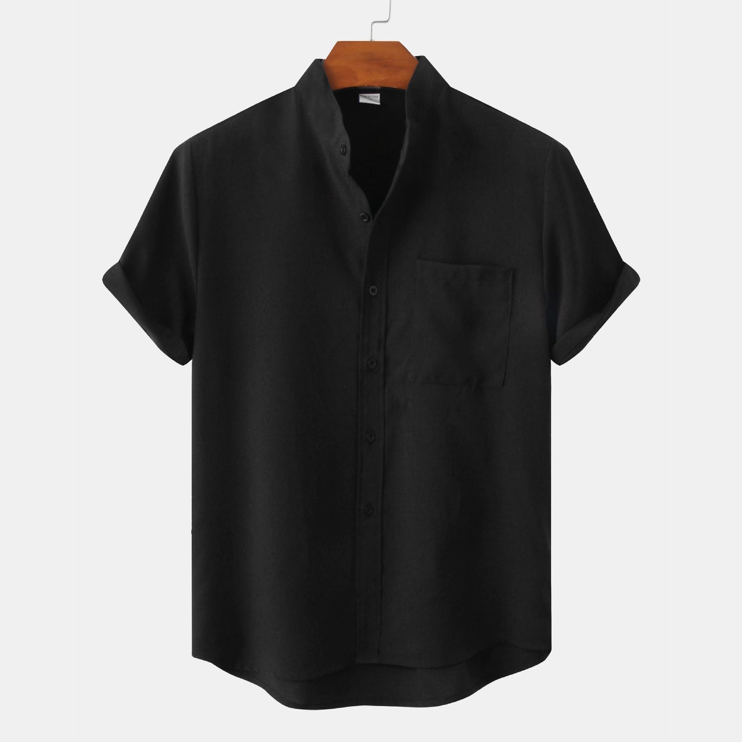 Camicia in cotone unita con bottoni.
