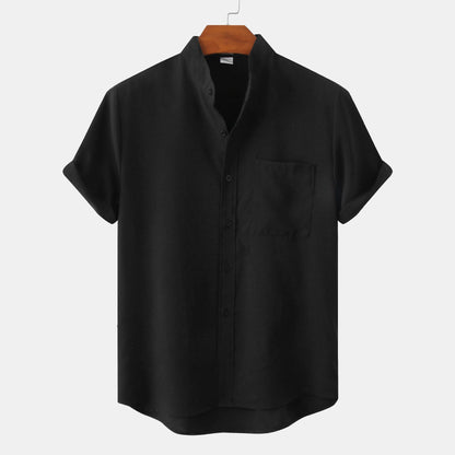 Camicia in cotone unita con bottoni.