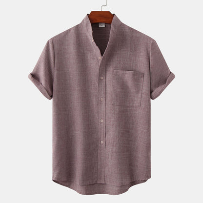 Camicia in cotone unita con bottoni.