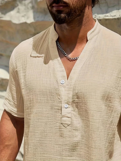 Camicia estiva elegante con collo alto