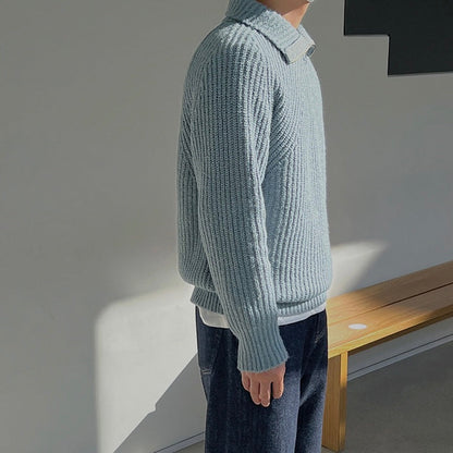 Pullover Azure a quarti di zip.