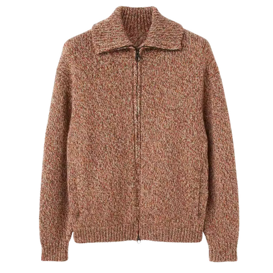 Bomber con zip in lana d’alpaca
