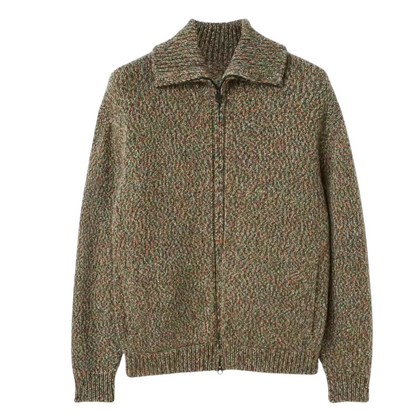 Bomber con zip in lana d’alpaca
